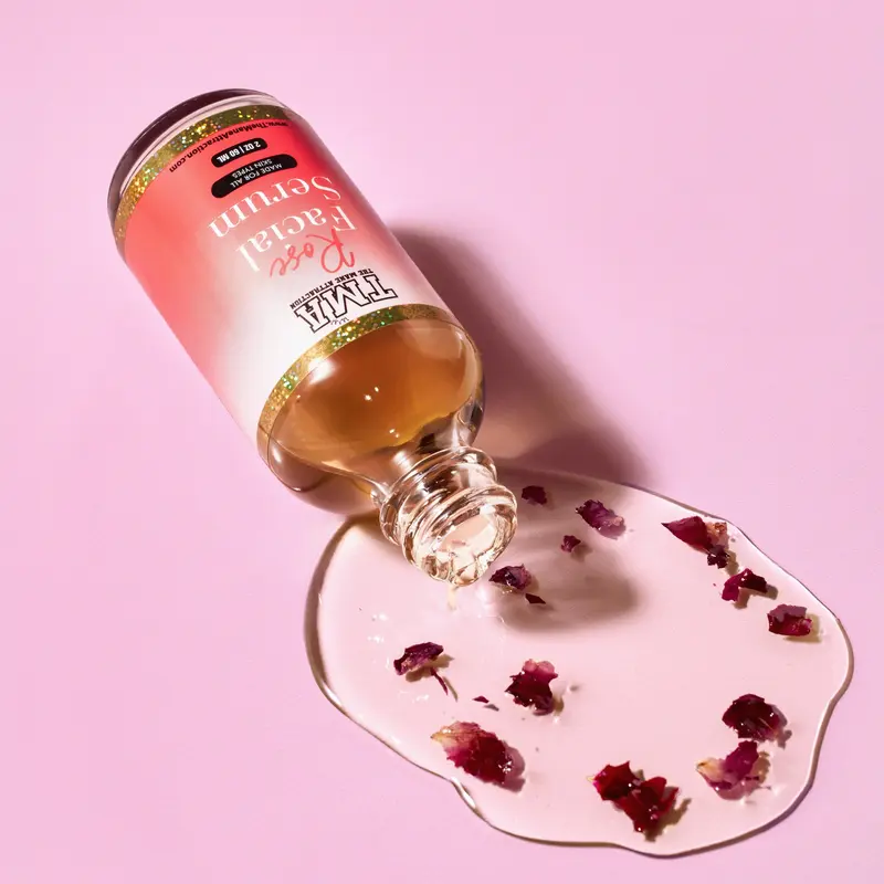 Rosé Facial Serum - Vitamin C Brightening, Firming, Moisturizing Essence with Smooth Texture, Tea Tree Oil for Nontoxic Beauty (Serums & Essences)