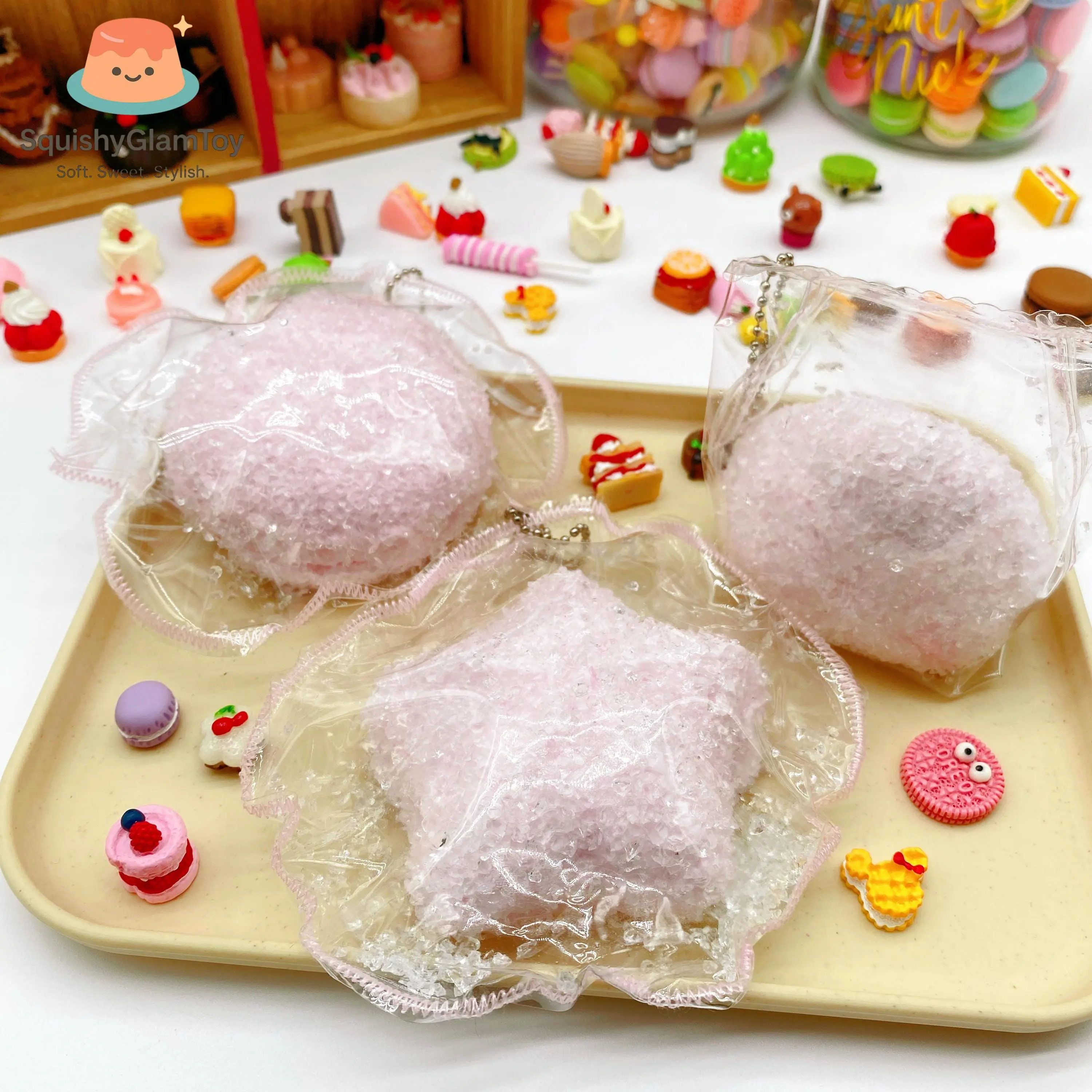 SquishyGlamToy Frosted Sugar Crystal Squishy Set - 3 Pieces - TikTok Shop