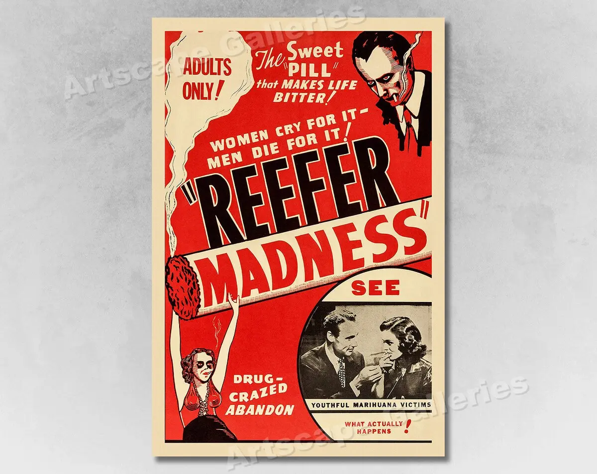 Reefer Madness 1950s Marijuana Vintage Style Movie Poster