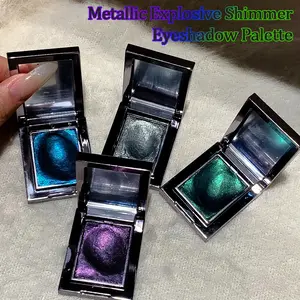 4-Piece Single Eyeshadows - Shimmer, Metallic & Matte Finishes | Highly Pigmented, Blendable & Waterproof with No Fallout | Creamy Formula for Everyday, Fall Festivals, Halloween Parties & Stage | Beginner-Friendly!