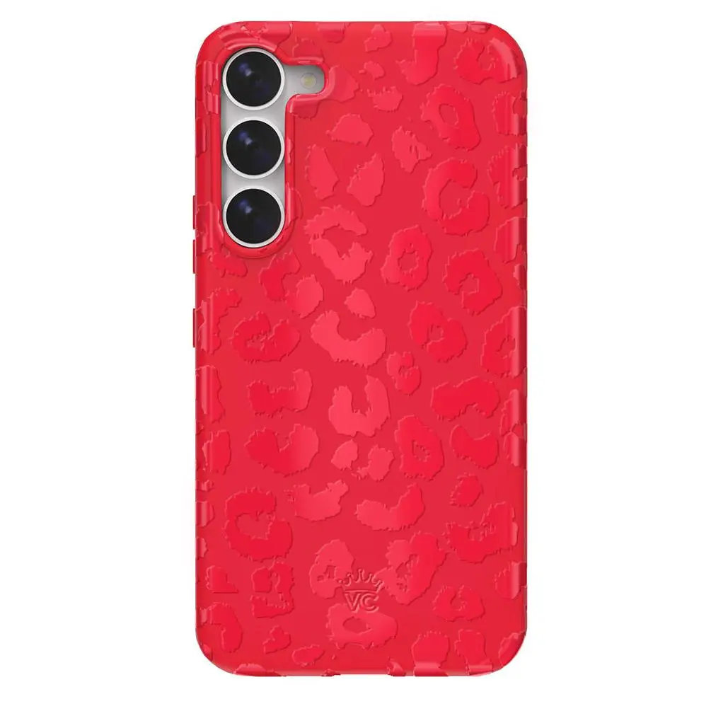 Velvet Caviar Red Hot Leopard Polycarbonate Smartphone Case - Shockproof, High-Quality, Cute Mobile Phone Accessory for Samsung Devices, Protective Cover