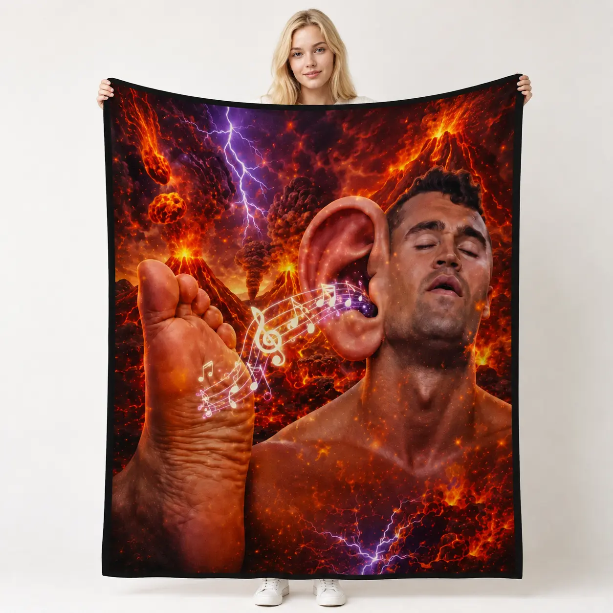 Charlie Kirk Giant Foot Funny Italian Brainrot Meme Blanket Winter Warm Throw Blanket Living Room Flannel Bedspread Bed Cover