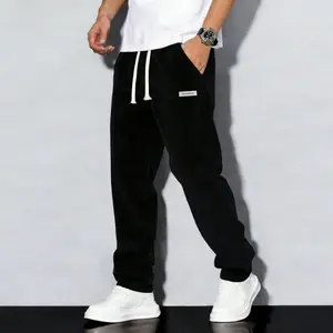 Men's Corduroy Casual Trousers For Spring And Autumn, Comfortable To Wear, With Drawstring And Pockets, Machine Washable