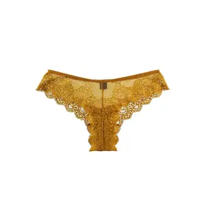 {Only Hearts} Bikini Brief :: So Fine Lace Brazilian :: Golden