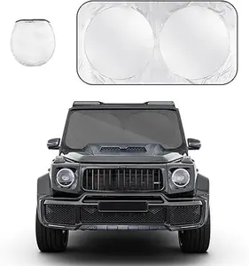 Car Windshield Sun Shade, Foldable Front Window Shield Blocks 99% Rays, Reflective Sunshade for Auto Interior Sun Protection, Car Accessories Keeps Your Vehicle Cool (29"×59")