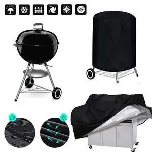 5 Size BBQ Grill Barbeque Cover Anti-Dust Waterproof Weber Heavy Duty Charbroil BBQ Cover Outdoor Rain Protective Barbecue Cover NONE