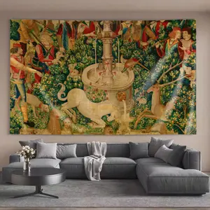 Trendy Tapestries Unicorn tapestry with hunters animals and a fountainIs Fashionable Ideal creative gift