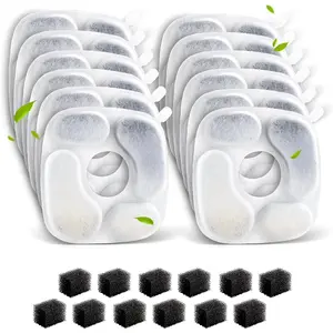 Fountain Filters for 95 oz/2.8 Liter Automatic Pet Fountain  Fountain (12 Filters+12 Sponges)