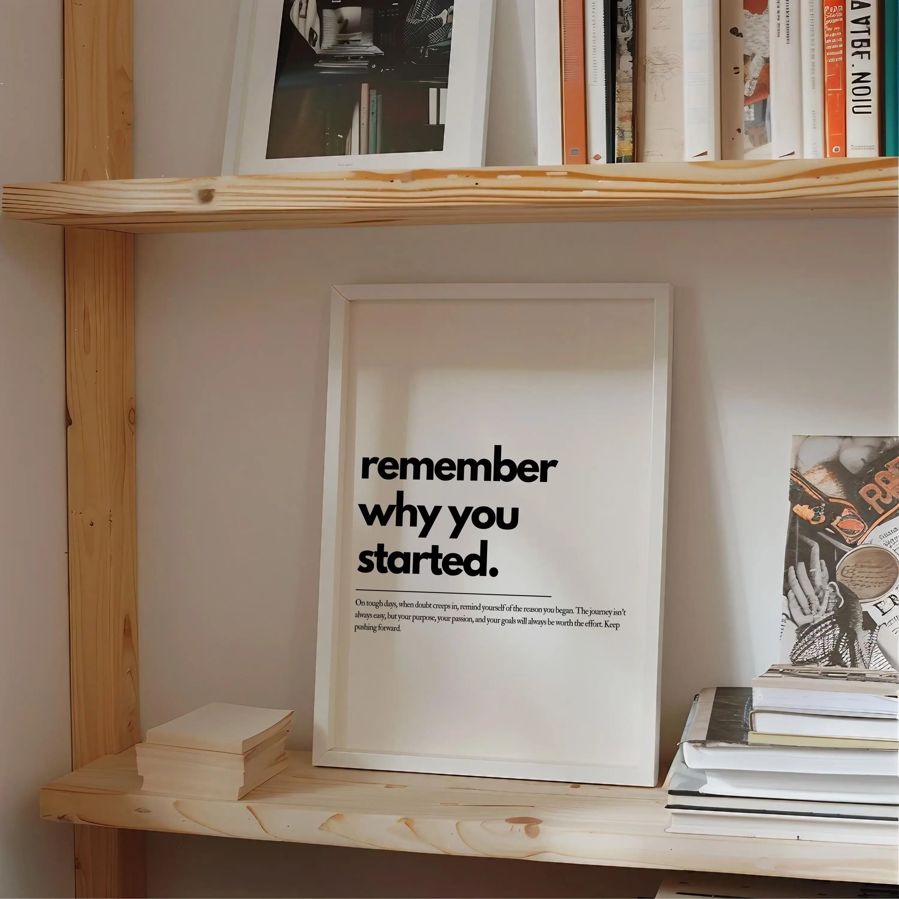 Remember Why You Started Motivational Quote Wall Art, Home Office Wall Art, Uplifting Quote, Printable Wall Art