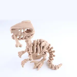 Crafts3D Mini Raptor Skeleton – 3D Printed Articulated Dinosaur Fidget Toy for Desk