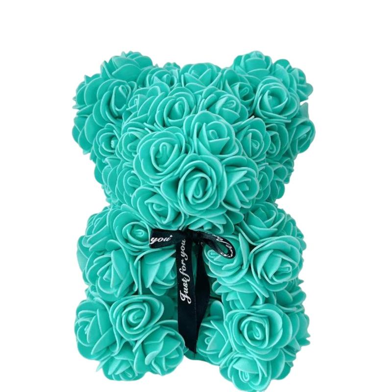 Rose Teddy Bear Design Ornament, 1 Count Artificial Rose Bear Gift, Home Decor for Living Room Bedroom Dining Room Wedding Party, Gift