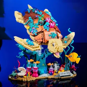1271PCS MOC Sea Turtle FIsh Model Building Block Animal Series Brick Construction Toy for Children Desk Home Decoration