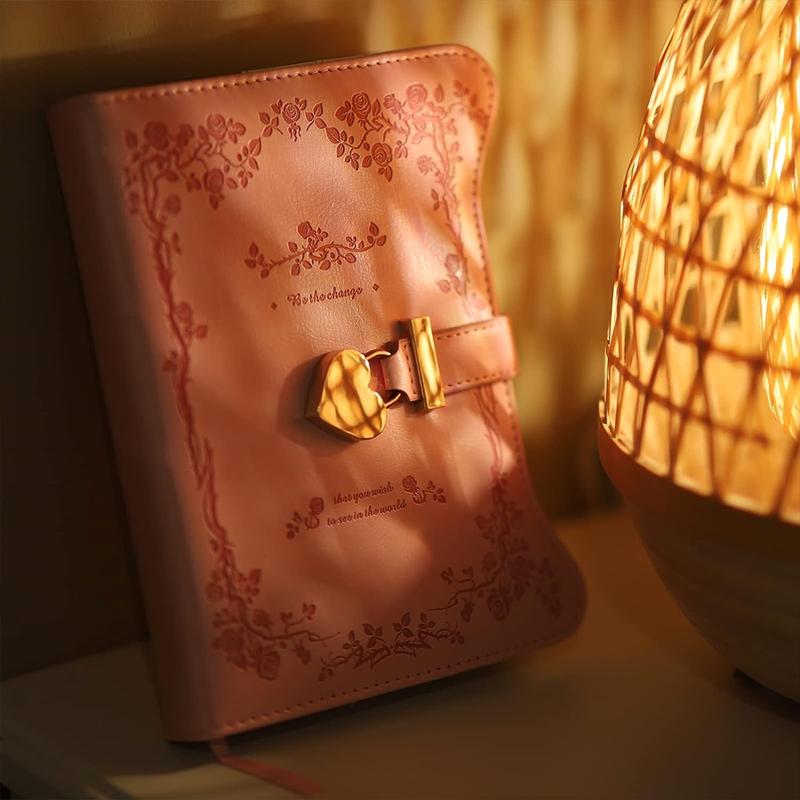 1PC Diary with Lock and Keys for Gift ldeas, 360Gold Edged Pages Jourmal for Women, B6 RefillableNotebook for Writing with Pen and Bookmark, Portable Notebook