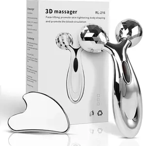 Stainless steel and facial roller set, metal skincare tool for face sculpting, contouring, and relaxing massage, perfect for women’s beauty routine