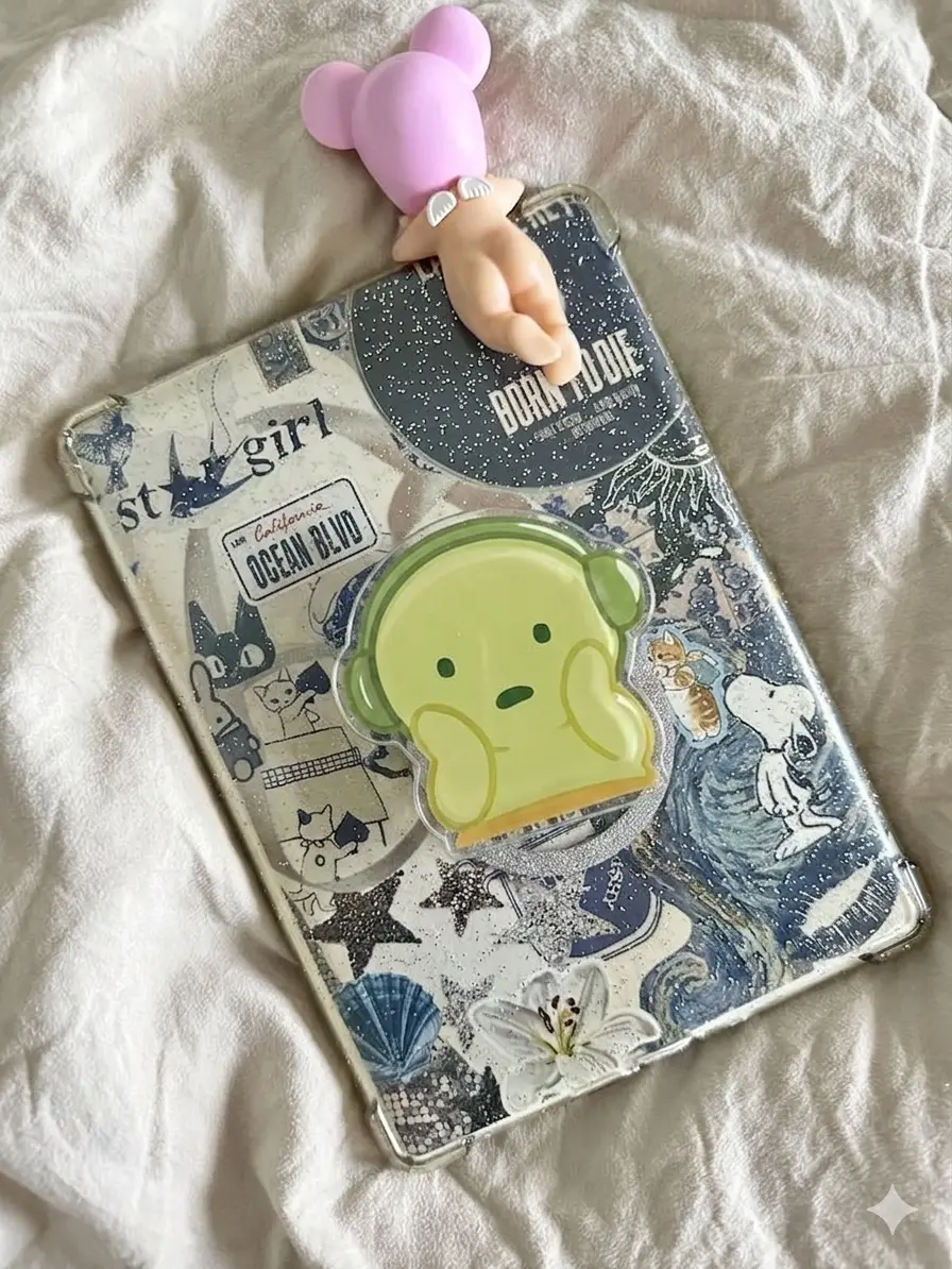 Cute Green Character Phone Grip Acrylic Griptok for Phone Case Cute Aesthetic Phone Holder Totoro Inspired Character Phone Accessory Birthday Gift for Teens Kids Friends
