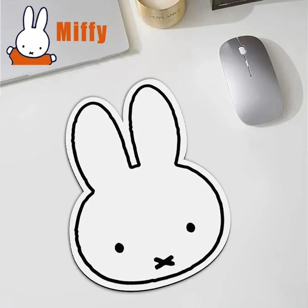 Kawaii Miffy Mouse Pad Cute Rabbit Cartoon Design Soft Rubber Non-Slip Desk Mat Office Study Gaming Accessory Girl Gift