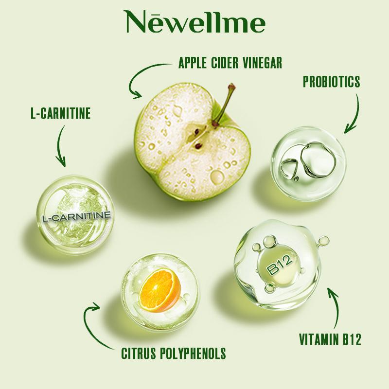 Newellme-Updated Version Apple Cider Vinegar Gummies Formulated - supports digestion, detoxification and cleansing - ACV Gummies