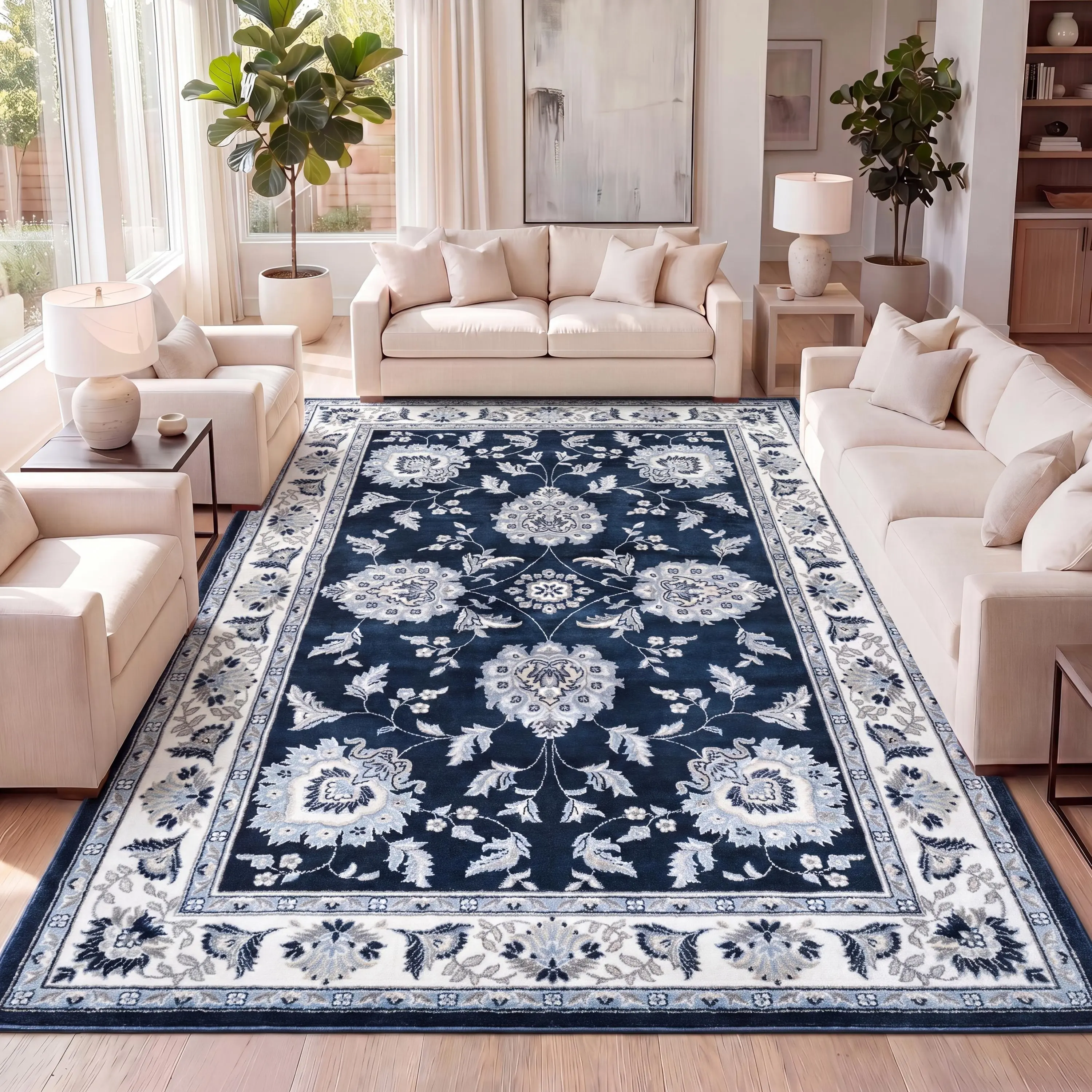 JONATHAN Y Cherie French Cottage Indoor Area Rug - Home Decor Rugs, Living Room Mat for Bedroom, Office