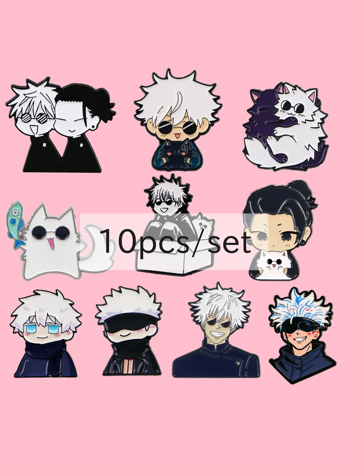 10pcs/set Anime Character Enamel Lapel Pins, Drop Set Pins, Collectible Pins, Trendy Badge Design, Unisex Accessory for Backpacks and Clothing, Perfect Gift for Friends