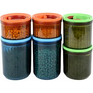 Airtight Food Storage Containers BPA-Free Stackable Air Tight Kitchen Pantry Organization Canisters Ideal for Storage Cereal Snack Flour Sugar Coffee Spaghetti (6pcs)