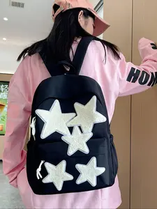 Fashion Star Pattern Backpack, Casual Versatile Backpack for Women & Men, Trendy All-match School Bag for Daily Use, Stylish Daypack