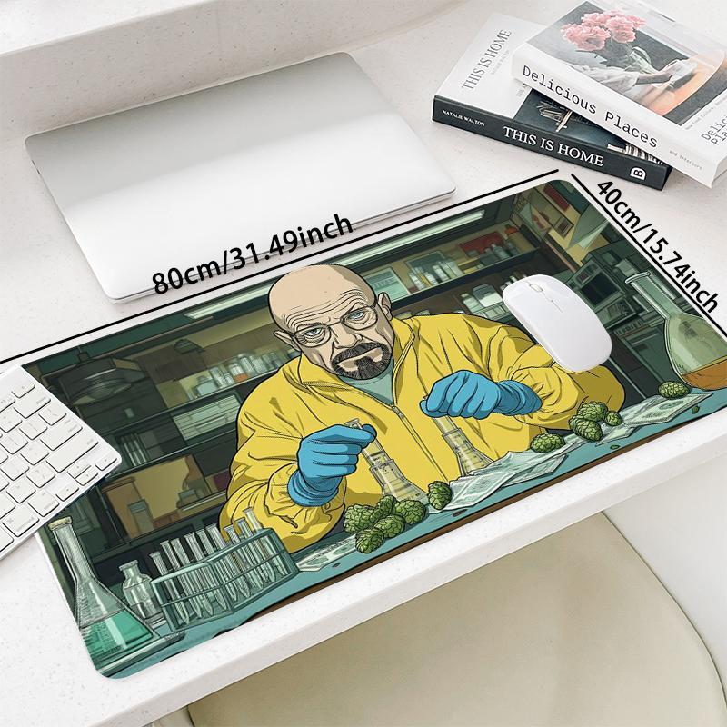 Breaking Bad Character Pattern Mouse Pad, Rectangle Gaming Mouse Pad, Non-Slip Mousepad, Office Desk Keyboard Mouse Mat for Home Office Game Room Desk, Desk Accessories