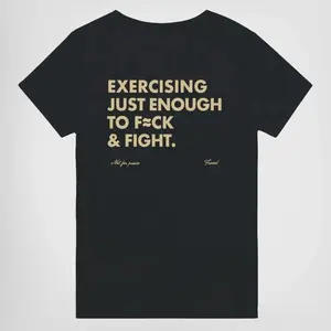 EXERCISING JUST ENOUGH TO  FIGHT Funny Shirt for Men & Women, Gift for Her and Him Unisex T-shirt For Man And Woman, Tshirt, Streetwear Style, Retro Vintage Y2k graphic tee