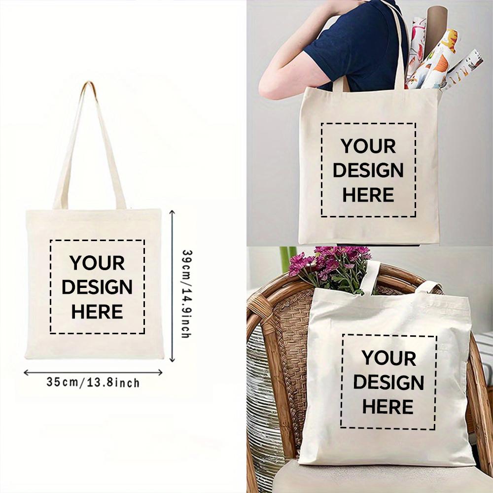 PODPersonalized custom canvas bag with customizable front and back, customizable photo/text/logo canvas tote bag for travel, going out, party.