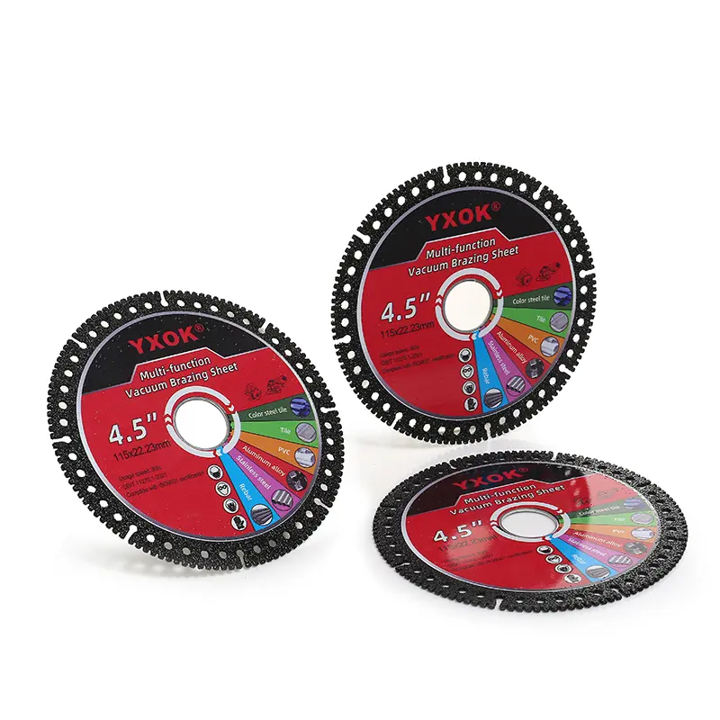 YXOK  4.5" 3PCS Diamond Tile Cutting Blades - Ultra-Thin Dry Cutting Disc for Ceramic, Marble, Granite - Angle Grinder Blades& Durable for Masonry/Construction Power Tool SummerVibes