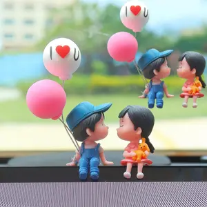Cute Cartoon Couple Ornaments (1 Pair) Creative Home Decoration Trinkets Girl Bestie Birthday Gift Holiday Party Favor Small Gift