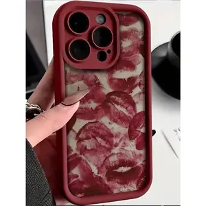 A white phone case with red lips, shockproof and drop-resistant, waterproof and scratch-resistant, compatible with iPhone 11/12/13/14/15/16/17/X/XS/XS Max/16E/12/13 Mini. It is the perfect holiday gift for friends, family, or yourself.