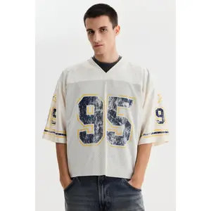 H&M Oversized Fit Printed mesh T-shirt