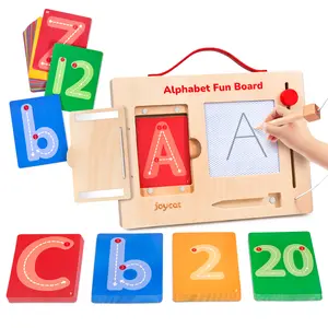 JoyCat Wooden Letter and Number Tracing Board, Alphabet Writing Practice Montessori Toys, Language Learning Toys, Classroom Educational Tools Material
