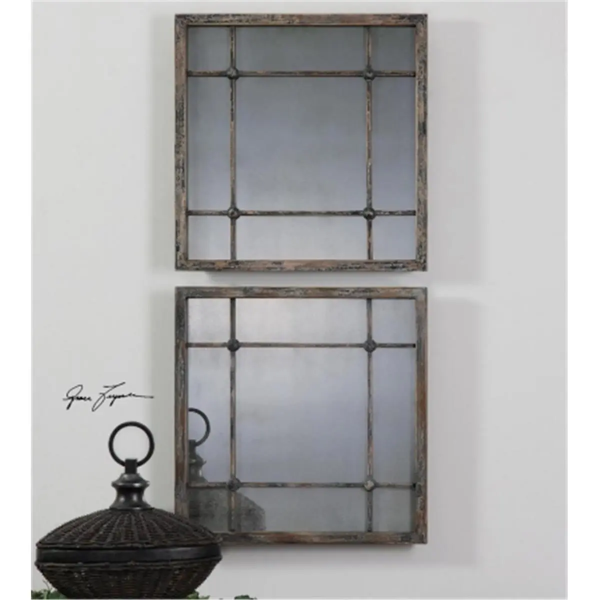 212 Main 13845 Saragano Square Mirrors, Set of 2, Home Decor for Room & Wall Use, Room Decor, Wall Decor