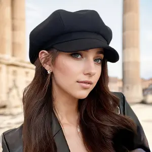 Women's Fashion Retro Octagonal Newsboy Cap-British Style, Light and Elastic, Perfect Choice for Autumn and Winter
