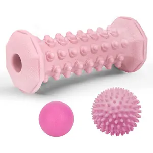 Plantar Fasciitis Relief Pink Set,Foot Roller Massager,Massage Lacrosse Ball,Spiky Ball Therapy Set for Relieve Plantar Fasciitis,Neuropathy Pain Relief Feet,Deep Tissue Muscle Massage