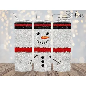 Silver Snowman Tumbler