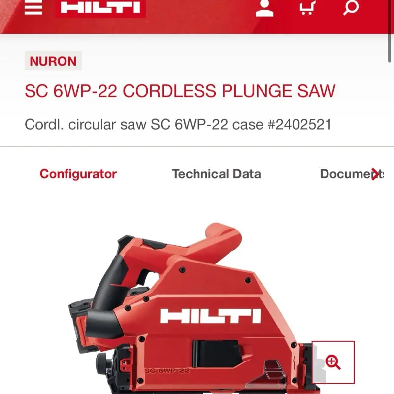 SC 6 WP-22 plunge tracksaw (tool only)