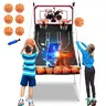 Segmart Foldable Dual Shot Electronic Basketball Arcade Game for Kids & Adults – Indoor/Outdoor Home Basketball Hoop with 6 Balls, 8 Game Modes, LED Scorer & Air Pump, Christmas Gifts for Kids, Black Friday