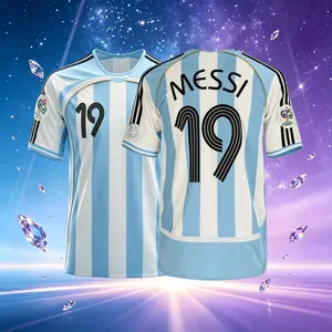 2006 Argentina Home and Away Short and Long Sleeve No.19 Messi Retro Soccer Jersey