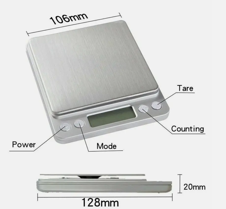 Pocket Digital Kitchen Scale - 2000g Capacity, High-Precision, Portable Mini Weighing Tool for Food, Jewelry, Everyday Precise Measurements
