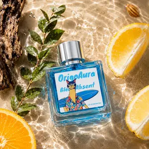 OrigoAura Bleu Absent | Little Blue Bottle Citrus Woody Cedar Perfume | Fresh Summer Scent 50ml