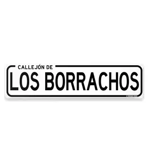 Callejon De Los Borrachos Funny Mexican Spanish Humor 16×4 Inch Street Sign CDMX Calle Mexico City Home Bar Latino Humor Wall Decor
