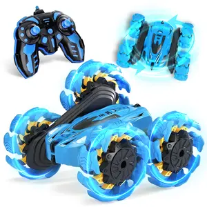 【FREESHIP-NEW】HOSIM Blue RC Stunt Car - 360° Flip 4WD Rechargeable Rock Crawler for Kids Outdoor Fun & Safe ABS Plastic Construction Long Lasting Battery 1400mAh 90 Minutes Playtime Perfect Gift for Boys