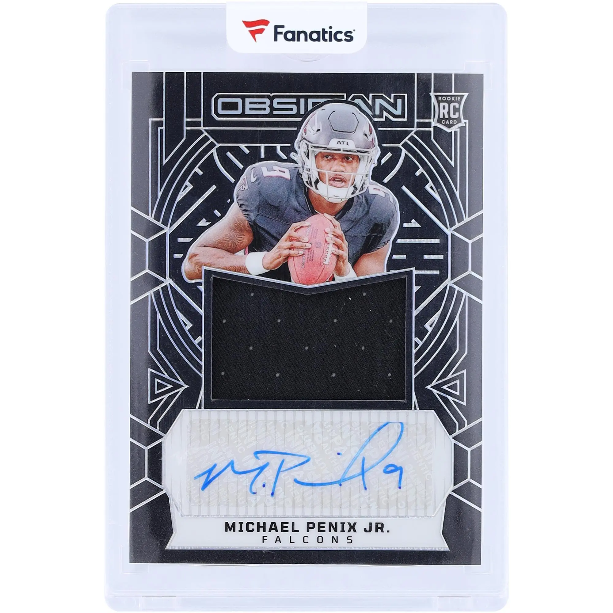 Michael Penix Jr. Atlanta Falcons Autographed 2024 Panini Obsidian Jumbo Relic #RJJ-MPJ Rookie Card - Fanatics Authentic Certified