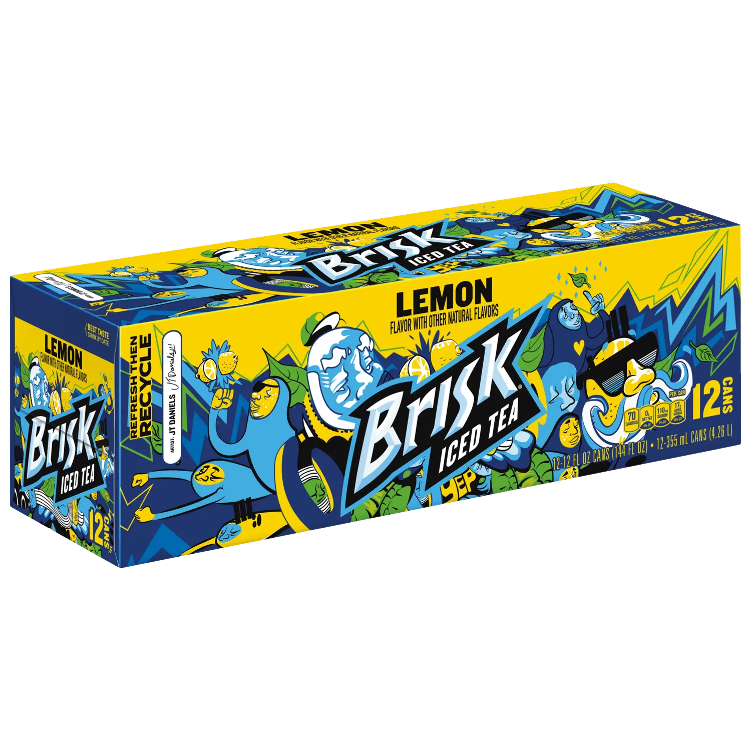 Brisk Iced Tea Lemon 12 Fl Oz, 12 Count, 144 Fluid ounce