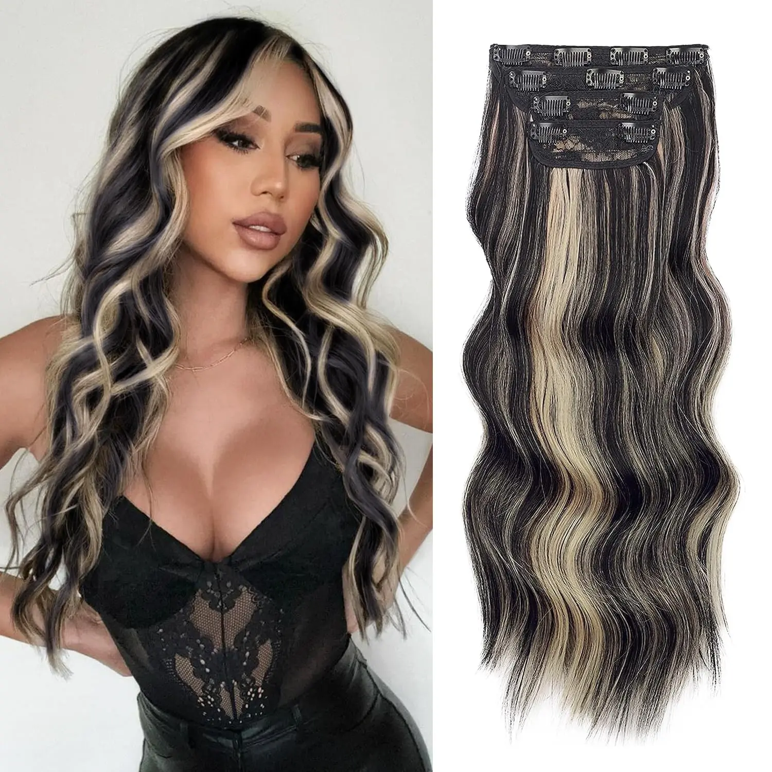 2/18 Black mix Blonde （24inch） - 4PCS ( 24 Inch )