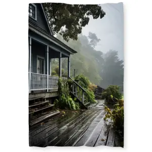 MWW C1DCTXLW59T6PM Plain White Twin Size Extra-Long Duvet Cover - Rainy Porch Themed, Elegant Home Decor Accent, Ideal for Extra-Long Duvet Covers Needs, Plain Duvet Covers