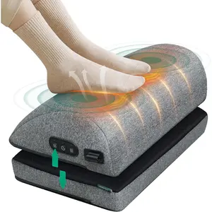 Heated Foot Rest Under Desk at Work, Desk Foot Stool with Heat & Vibration Massage, Adjustable Height, 2 Heat Levels Foot Warmer  Heater for Office Chair, Gaming  Use