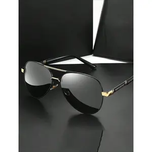 Unisex Vintage Top Bar Aviator Sunglasses Trendy Large Frame Retro Outdoor Sports Shades UV Protection